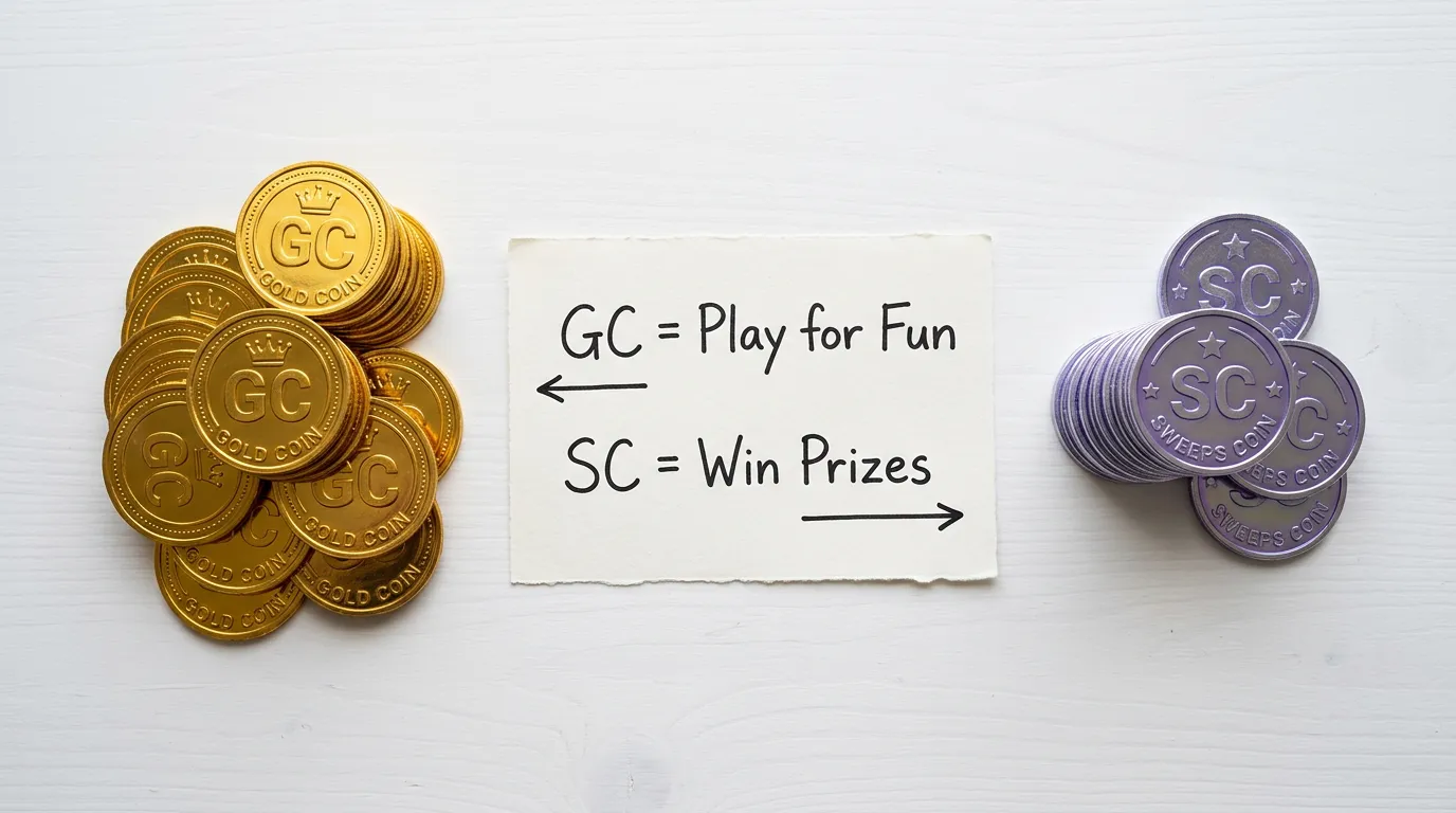 Gold Coins and Sweeps Coins dual currency system visualization