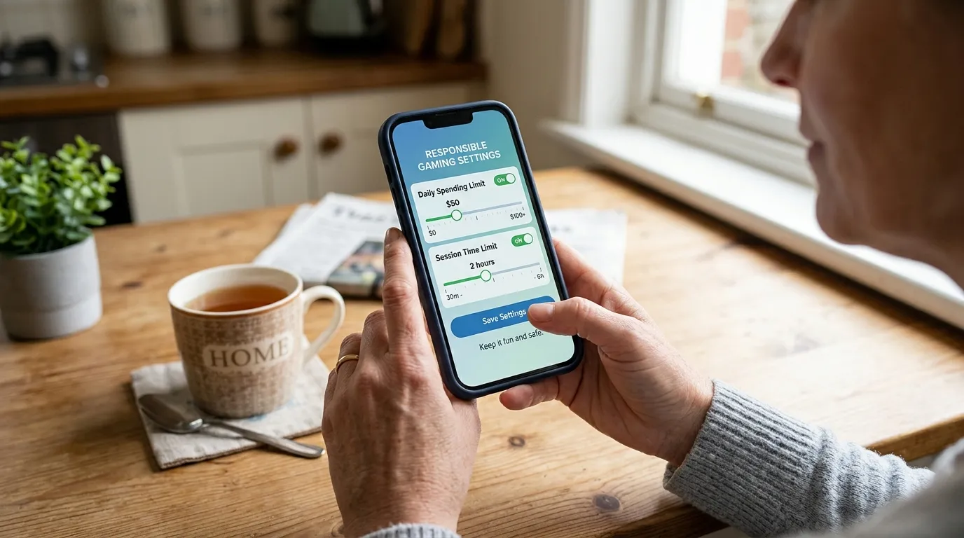 Person setting deposit limits on responsible gaming dashboard