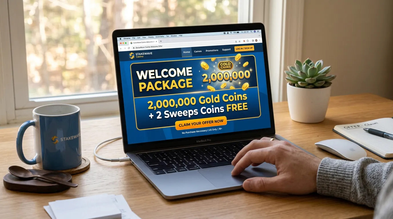 Welcome bonus package with free Gold Coins at sweepstakes casino