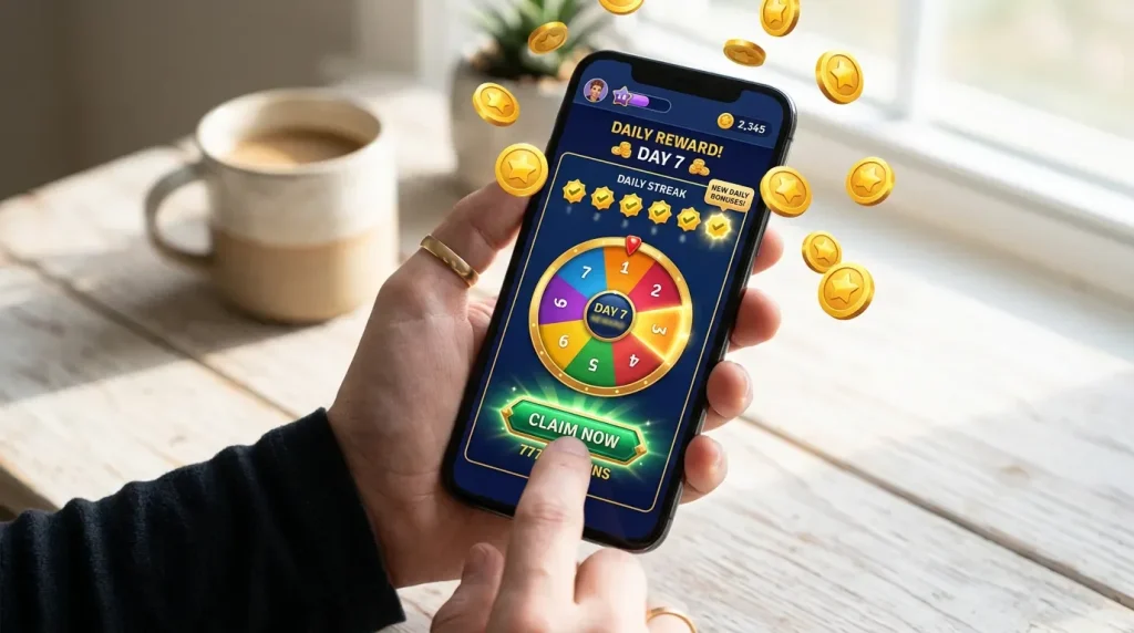 Daily login bonus free coins at sweepstakes casino